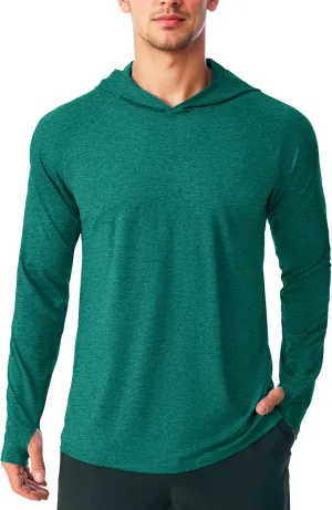 MAGCOMSEN Men's UPF 50  Sun Protection Hoodie Lightweight Long Sleeve Rash Guard Shirts Fishing Swim Athletic Workout