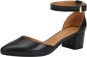 MAIERNISI JESSI Unisex Men's Women's Pumps Ankle Strap D-Orsay Pointed Toe Chunky Heel