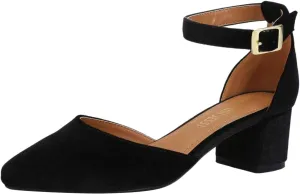 MAIERNISI JESSI Unisex Men's Women's Pumps Ankle Strap D-Orsay Pointed Toe Chunky Heel