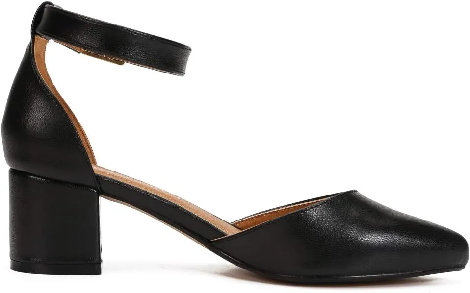 MAIERNISI JESSI Unisex Men's Women's Pumps Ankle Strap D-Orsay Pointed Toe Chunky Heel