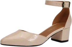 MAIERNISI JESSI Unisex Men's Women's Pumps Ankle Strap D-Orsay Pointed Toe Chunky Heel