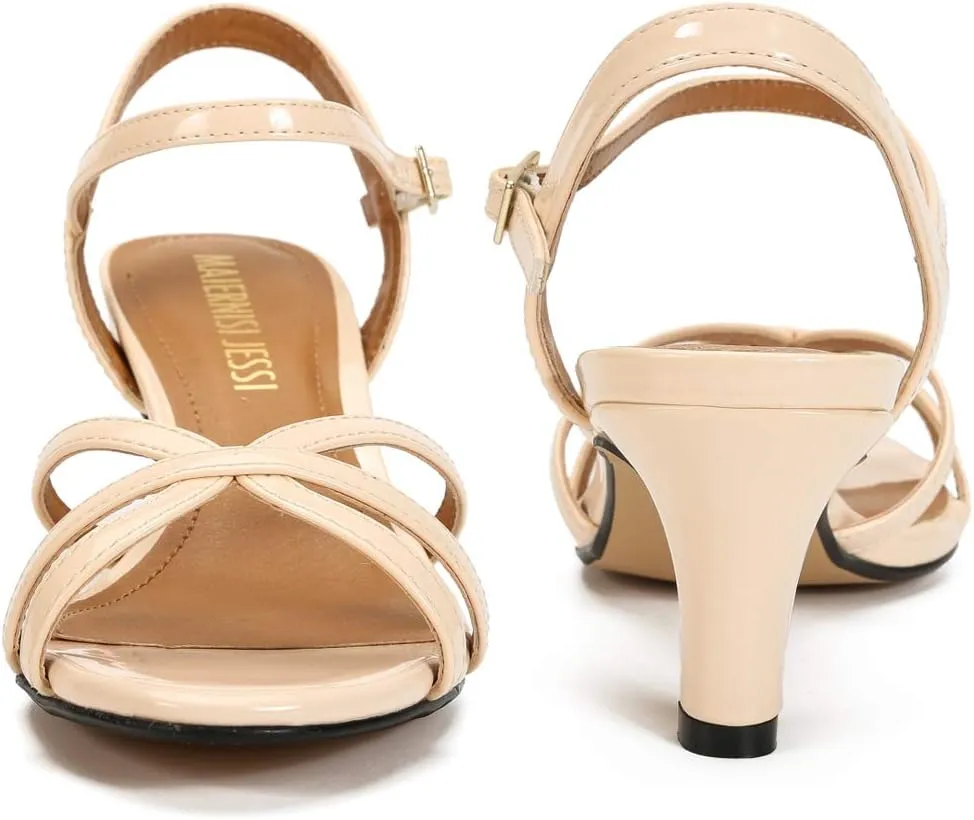 MAIERNISI JESSI Unisex Men's Women's Sandals Ankle Strap Cross Slingback Kitten Heel