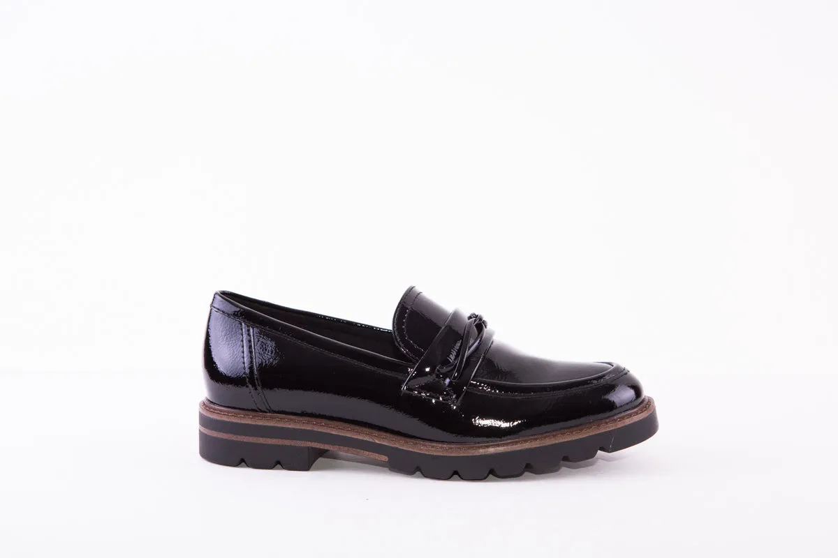 MARCO TOZZI - 24704-018 FLAT LOAFER - BLACK PATENT