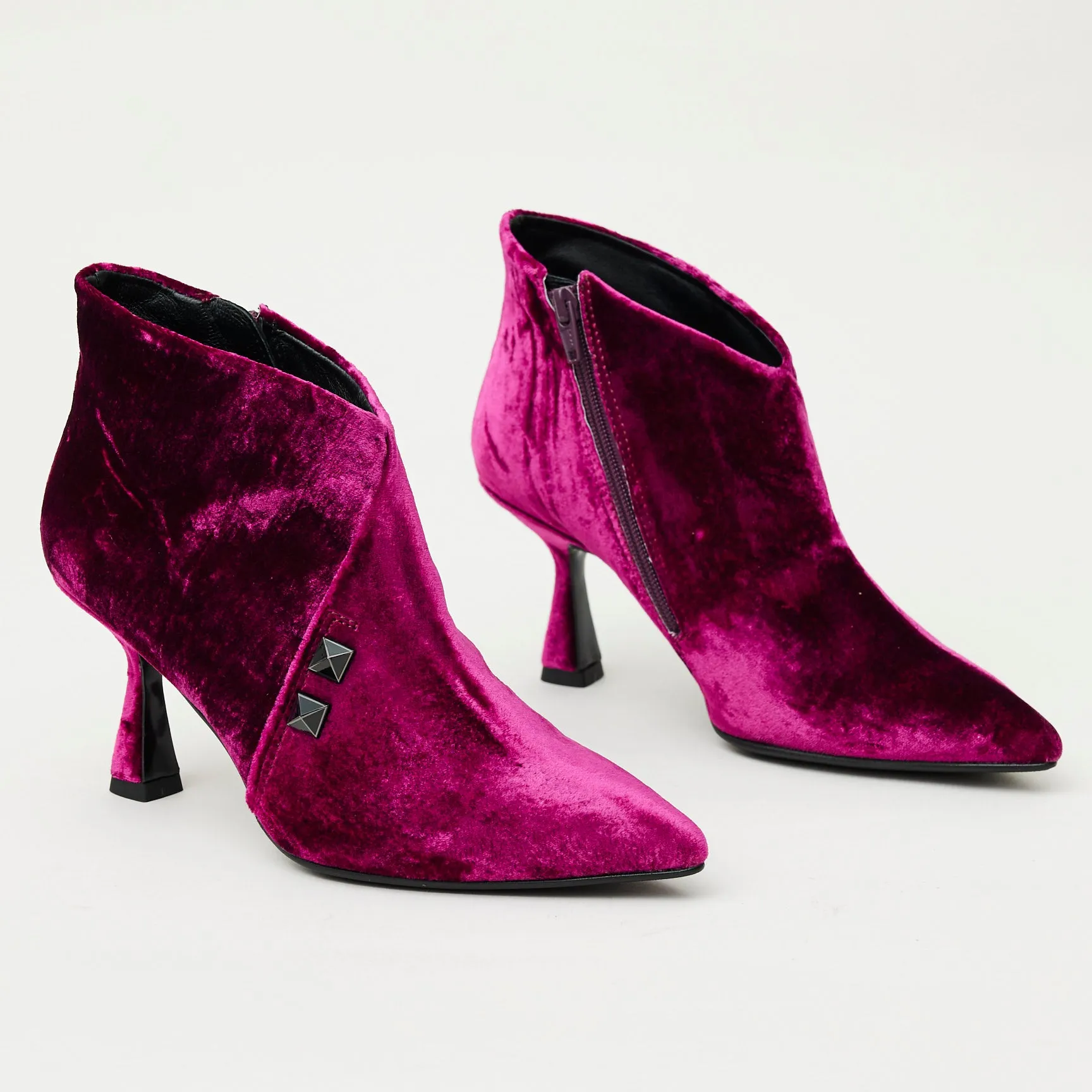 Marian Wine Velvet Ankle Boots