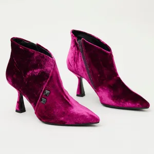 Marian Wine Velvet Ankle Boots