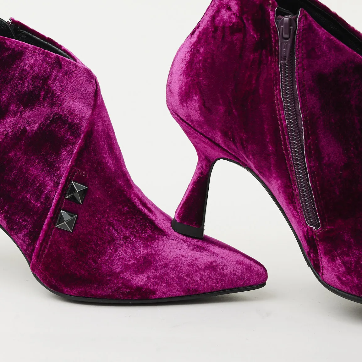 Marian Wine Velvet Ankle Boots