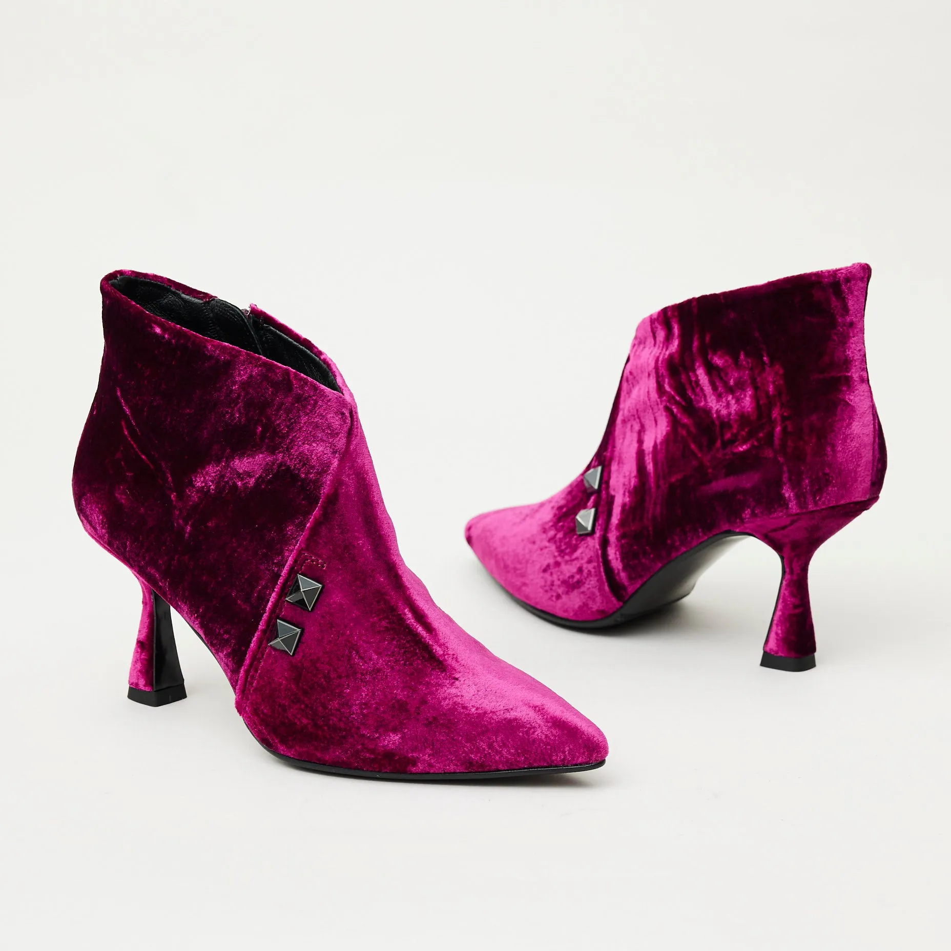 Marian Wine Velvet Ankle Boots
