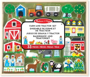 Melissa & Doug Wooden Farm and Tractor Play Set (33 pcs)