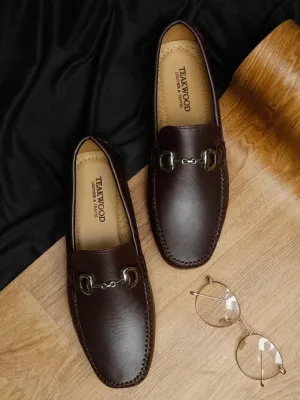 Men Brown Solid Genuine Leather Loafers