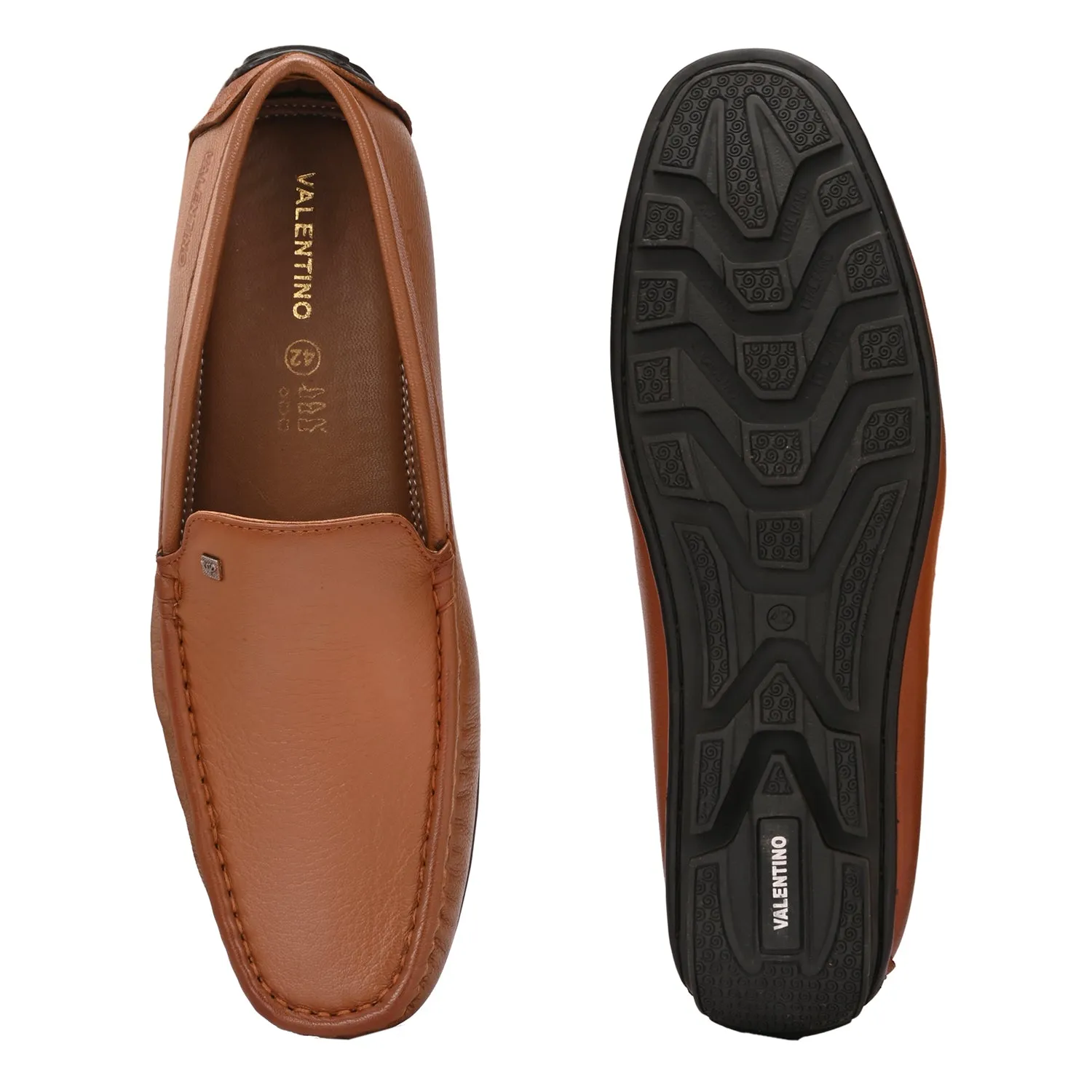 Men Premium Leather Tan Slip On Loafer (Indegene-01-Tan)