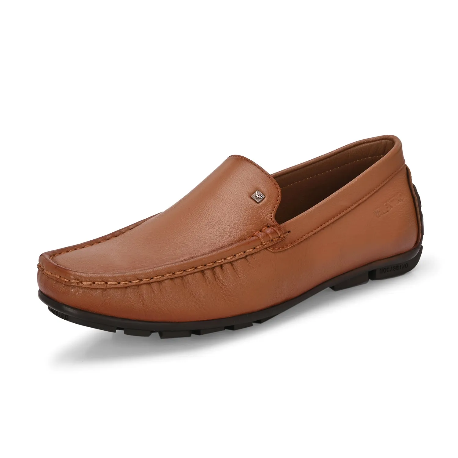 Men Premium Leather Tan Slip On Loafer (Indegene-01-Tan)