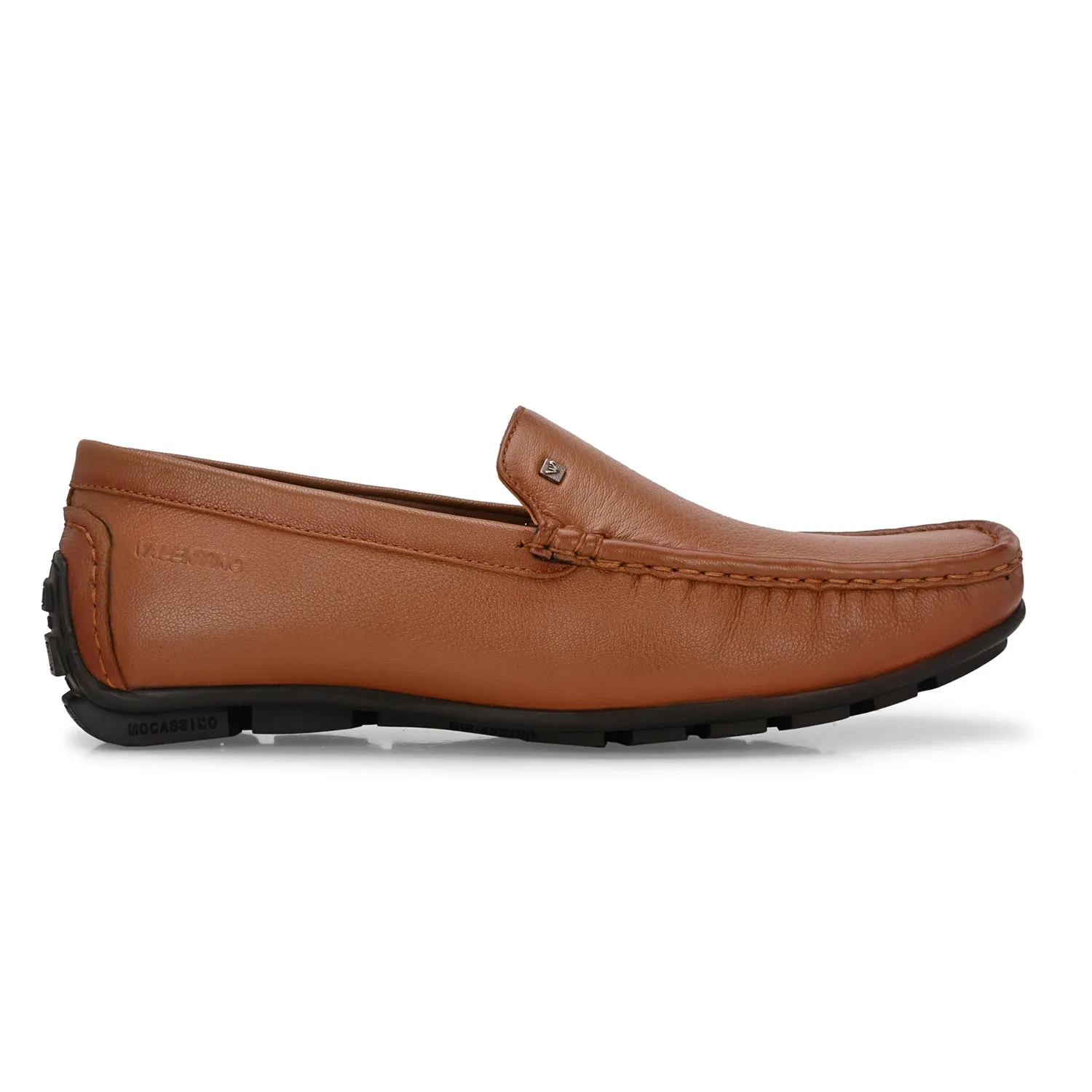 Men Premium Leather Tan Slip On Loafer (Indegene-01-Tan)