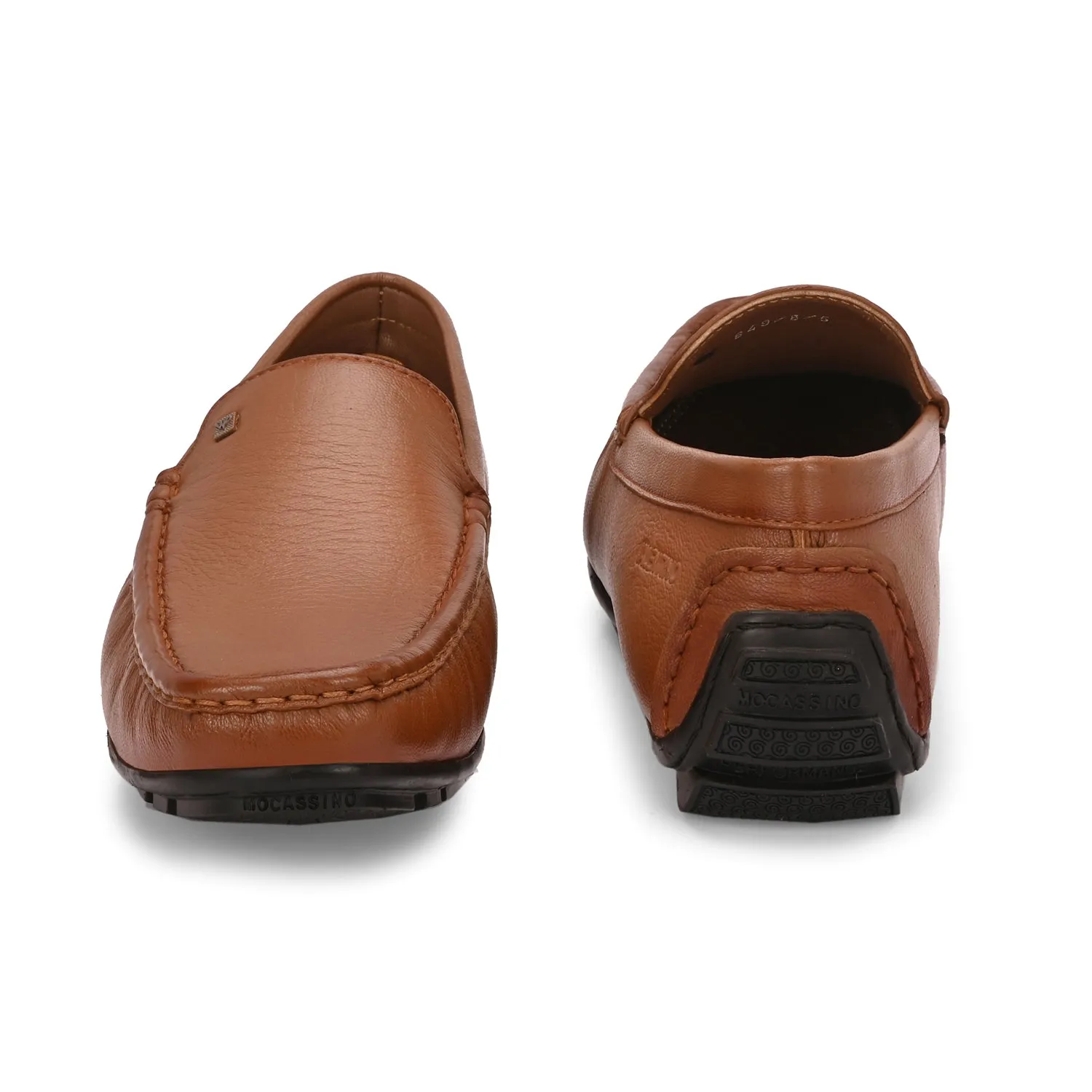 Men Premium Leather Tan Slip On Loafer (Indegene-01-Tan)