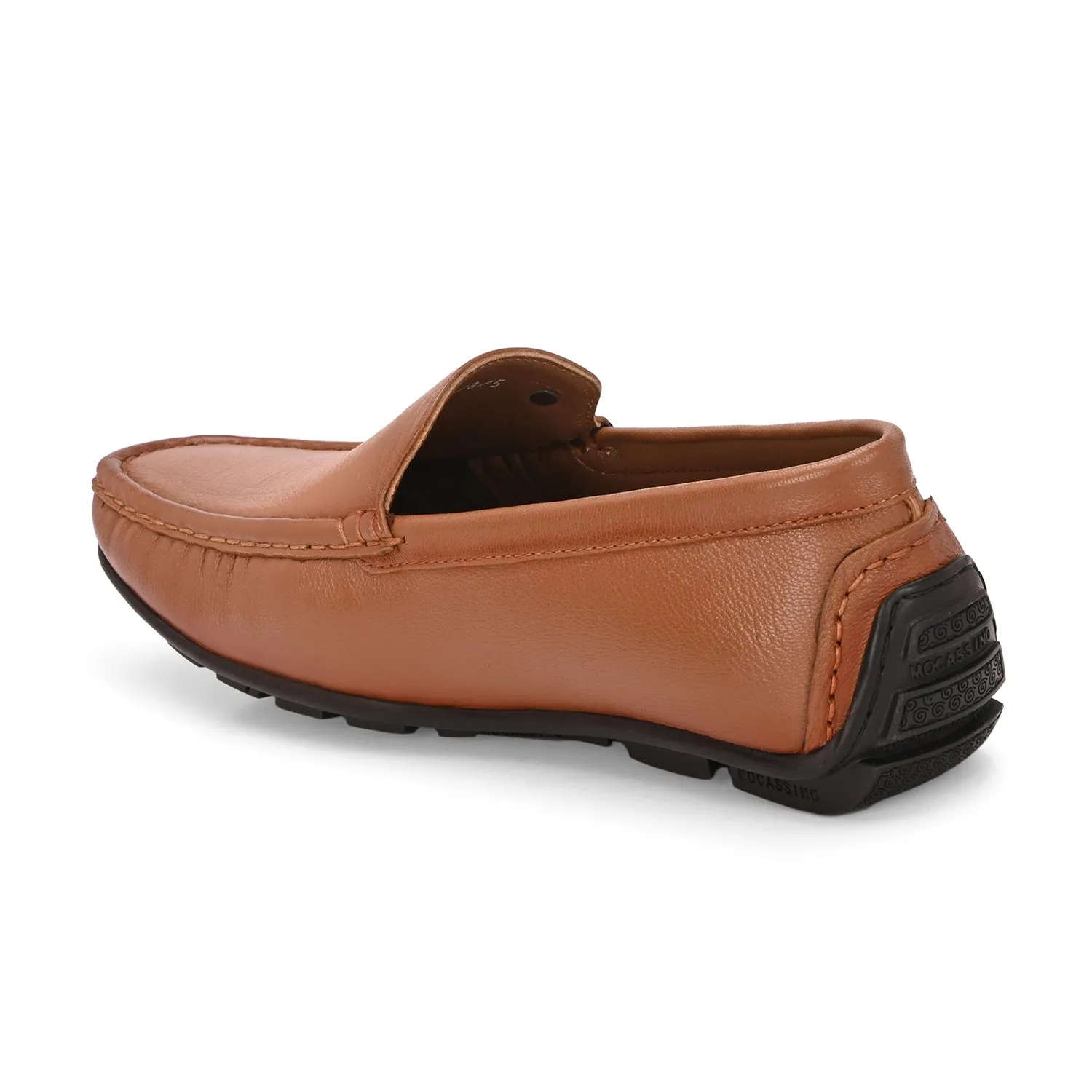 Men Premium Leather Tan Slip On Loafer (Indegene-01-Tan)