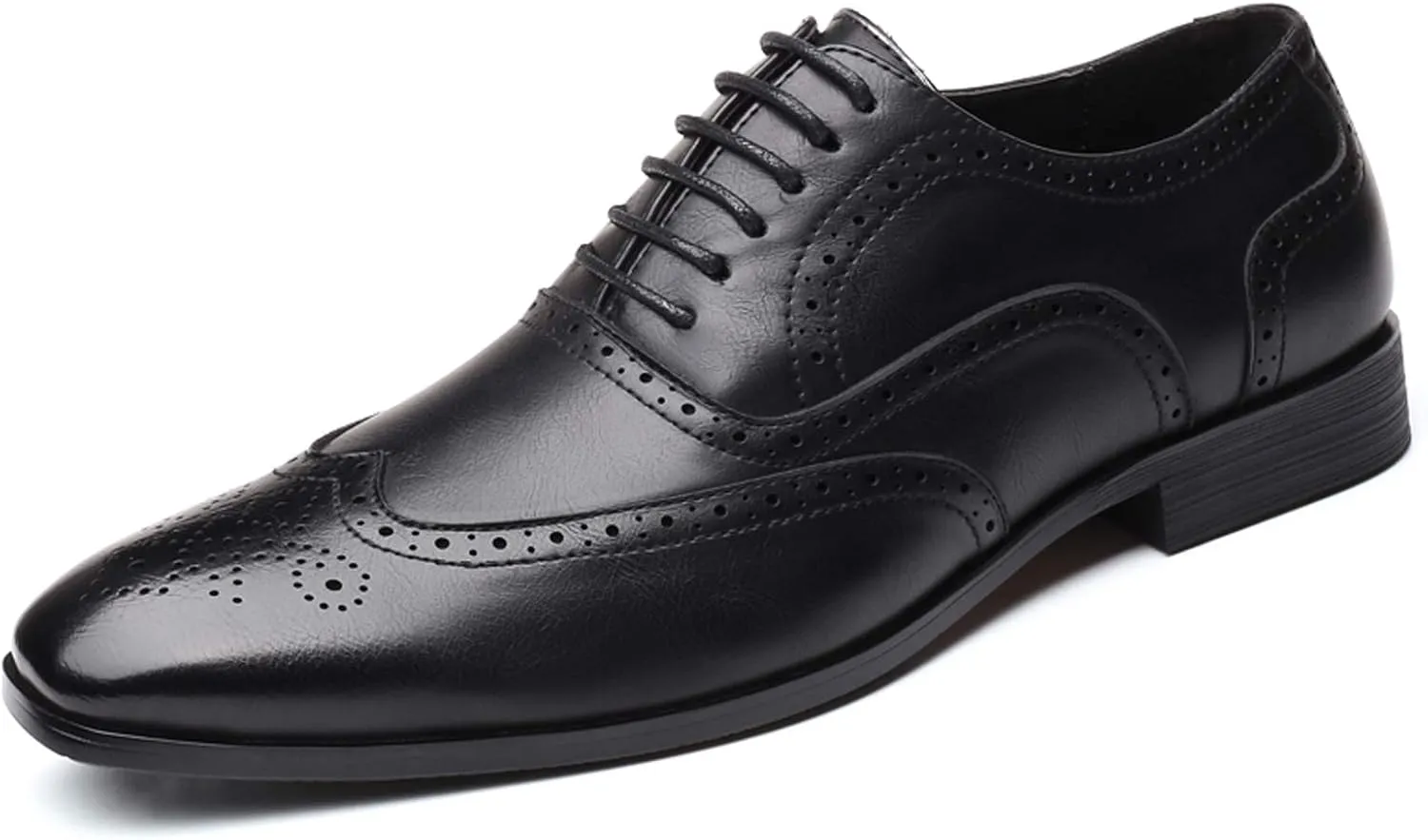 Mens Brogue Oxford, Lace-up Wingtip Dress Shoes,Formal Lace Up Shoes for Men