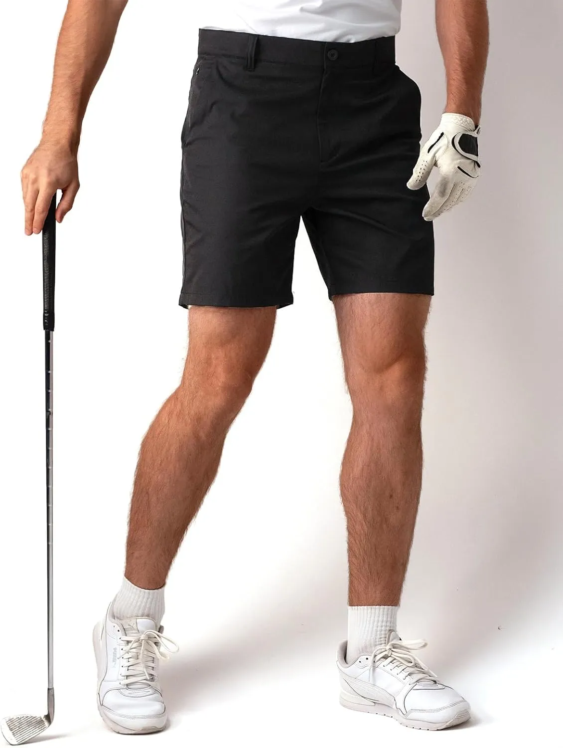 Mens Golf Shorts 7 Inch Inseam, Quick Dry Stretch Casual Lightweight Stretch Flat Front Hybrid Men's Golf Shorts for Men