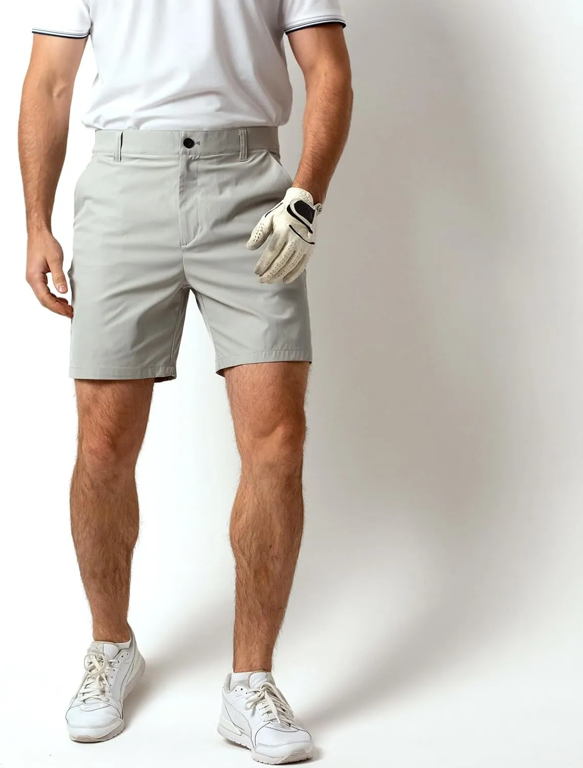 Mens Golf Shorts 7 Inch Inseam, Quick Dry Stretch Casual Lightweight Stretch Flat Front Hybrid Men's Golf Shorts for Men