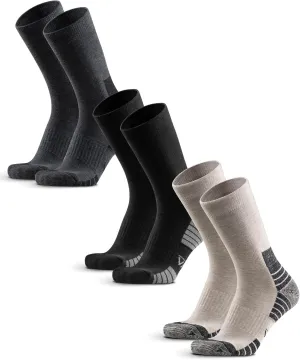 Mens Hiking Socks 3 Pairs Merino Wool, Cushion Hike Trek Micro Crew Socks With Moisture Wicking for Outdoor Sports