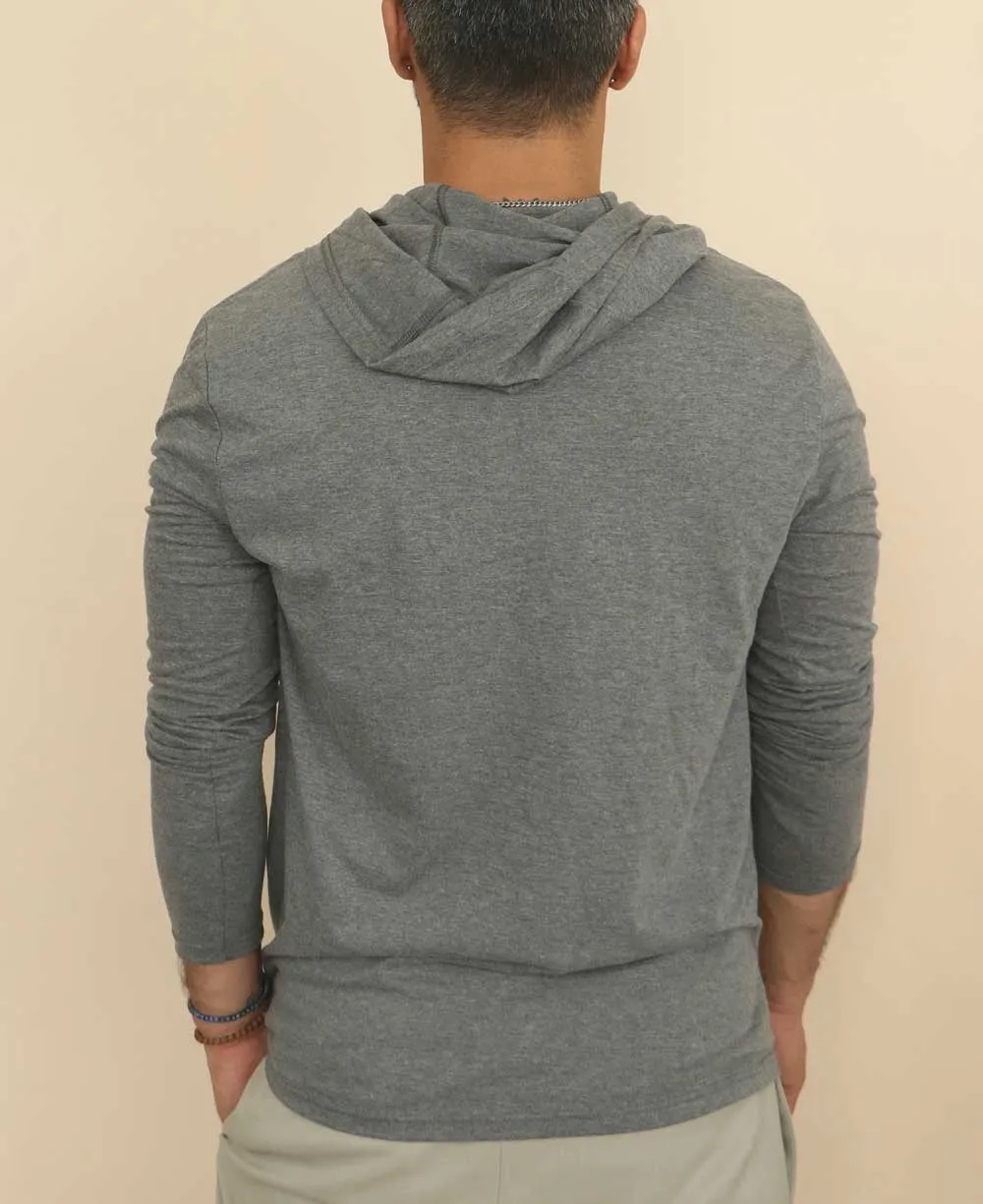 Men's Lightweight Namaste Penguin Long Sleeve Hoodie