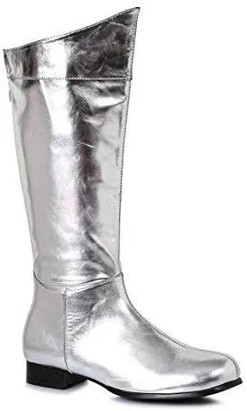 Mens Rex 1.5" Heel Silver Glitter Calf Boots Size Large 12-13