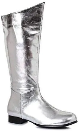 Mens Rex 1.5" Heel Silver Glitter Calf Boots Size Large 12-13