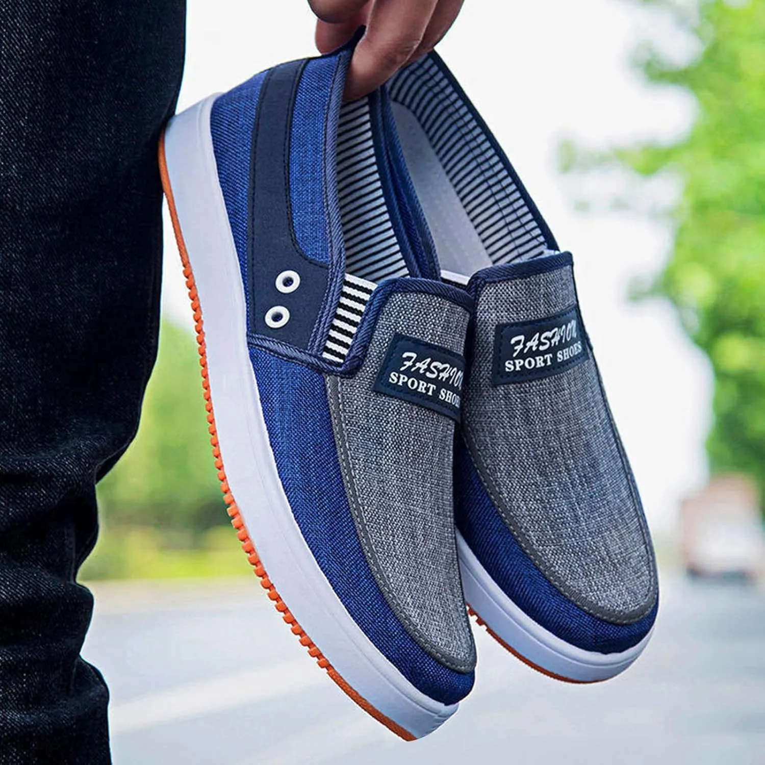 Men's Sneakers Fashion All Season Men Casual Shoes Flat Non Slip Soles Canvas Lightweight Slip On Comfortable Features: