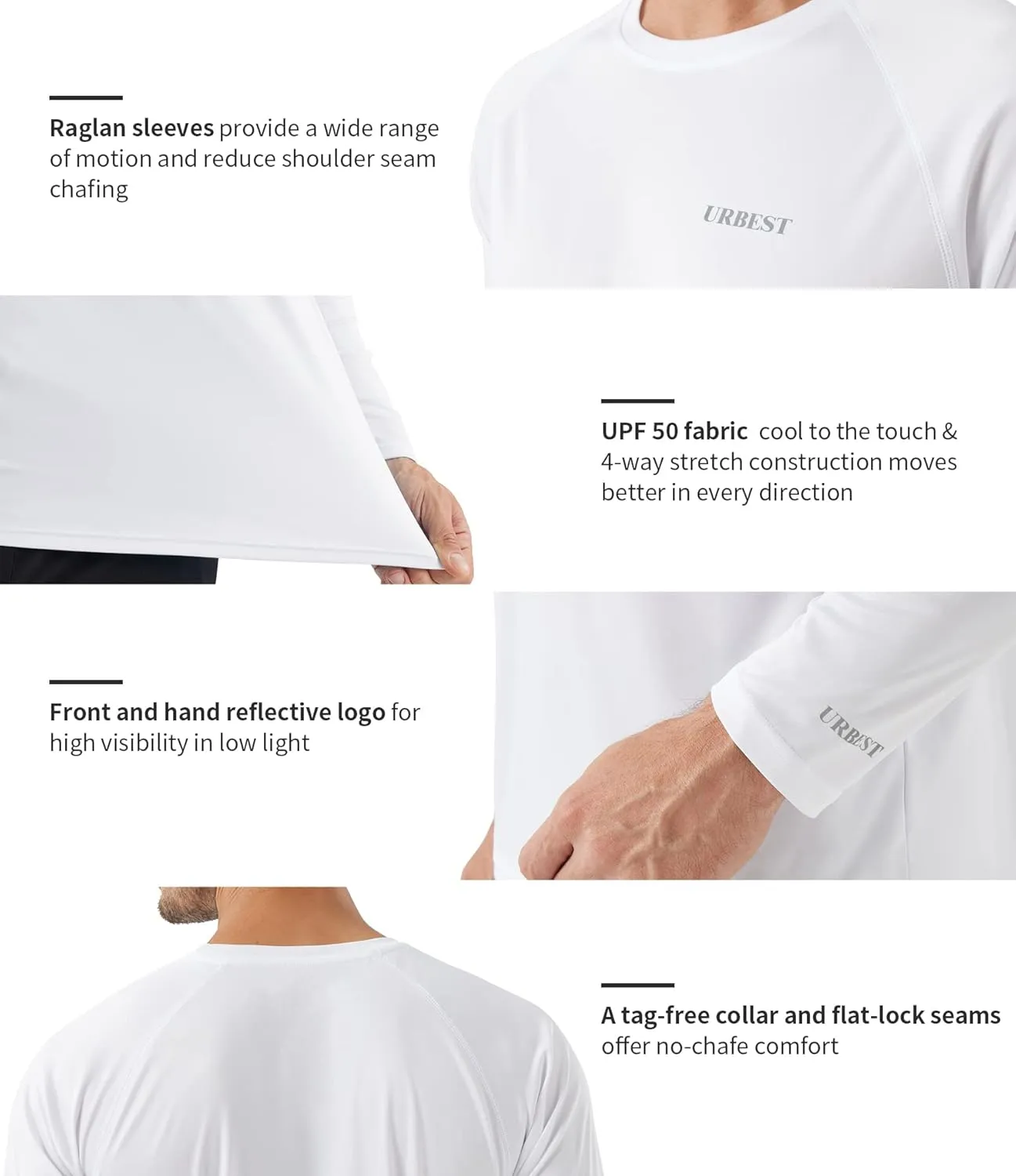 Men's Sun Protection Shirts UV SPF UPF 50  Long Sleeve Rash Guard Fishing Running Swim Quick Dry Lightweight