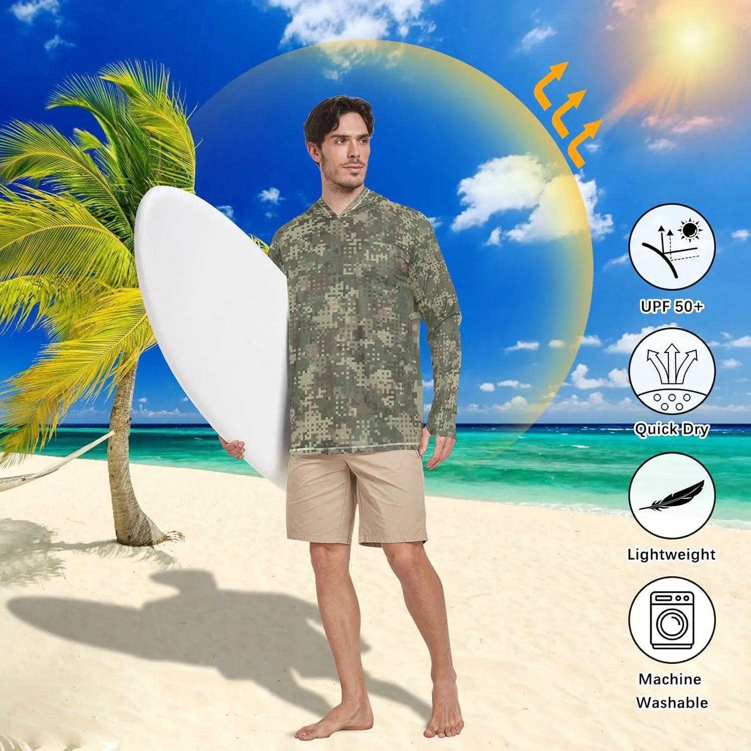 Mens Sun Shirts Protection Long Sleeve UPF 50   Rashguard for Men Sailing Shirts