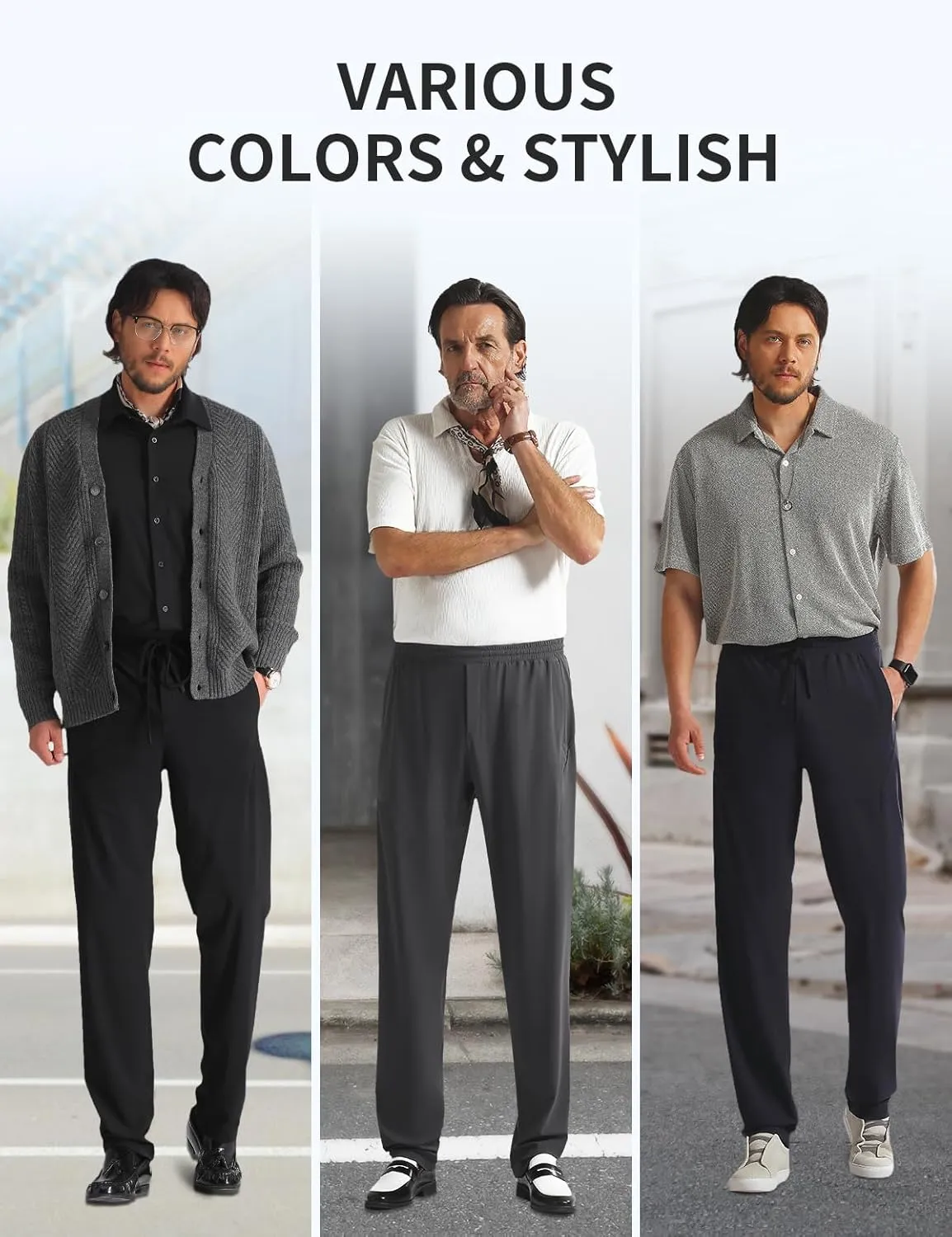 Men's Sweatpants, TriProof Stretch Track Pants Men with Zipper Pocket Drawstring Joggers for Men Lightweight Pants