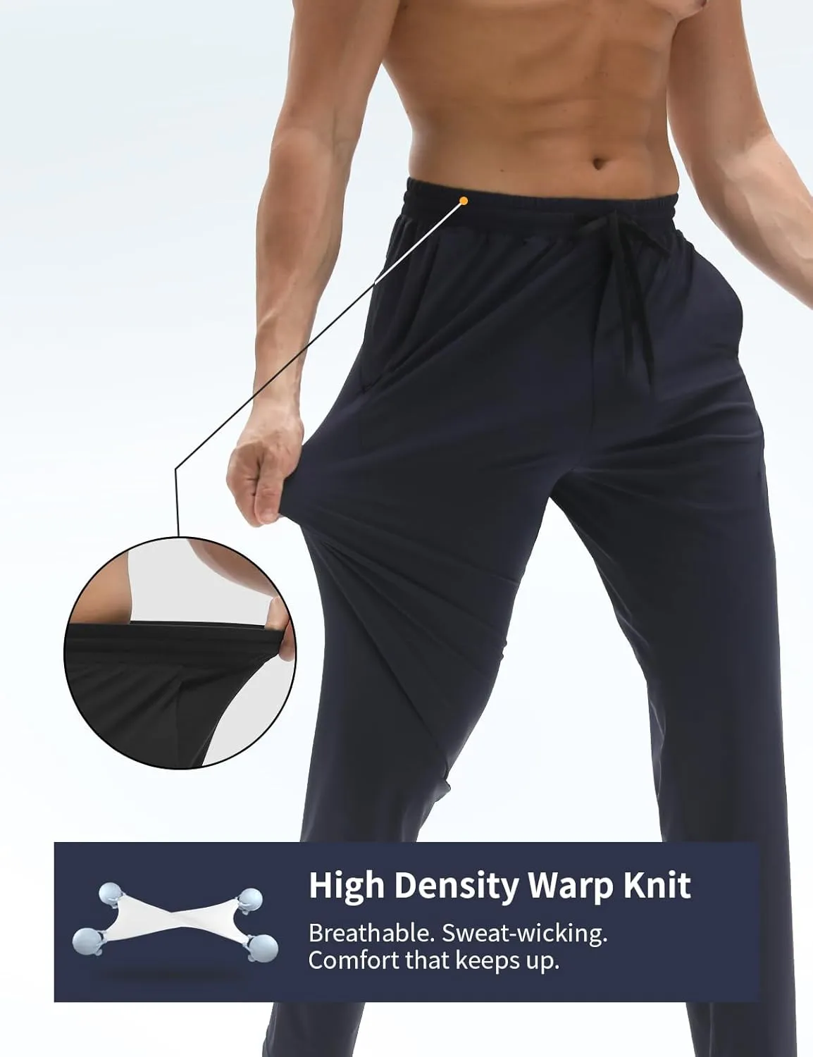 Men's Sweatpants, TriProof Stretch Track Pants Men with Zipper Pocket Drawstring Joggers for Men Lightweight Pants