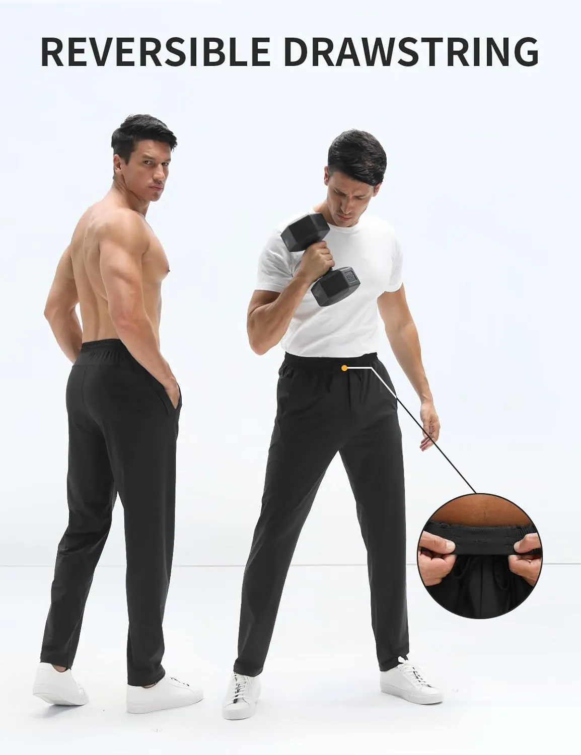 Men's Sweatpants, TriProof Stretch Track Pants Men with Zipper Pocket Drawstring Joggers for Men Lightweight Pants