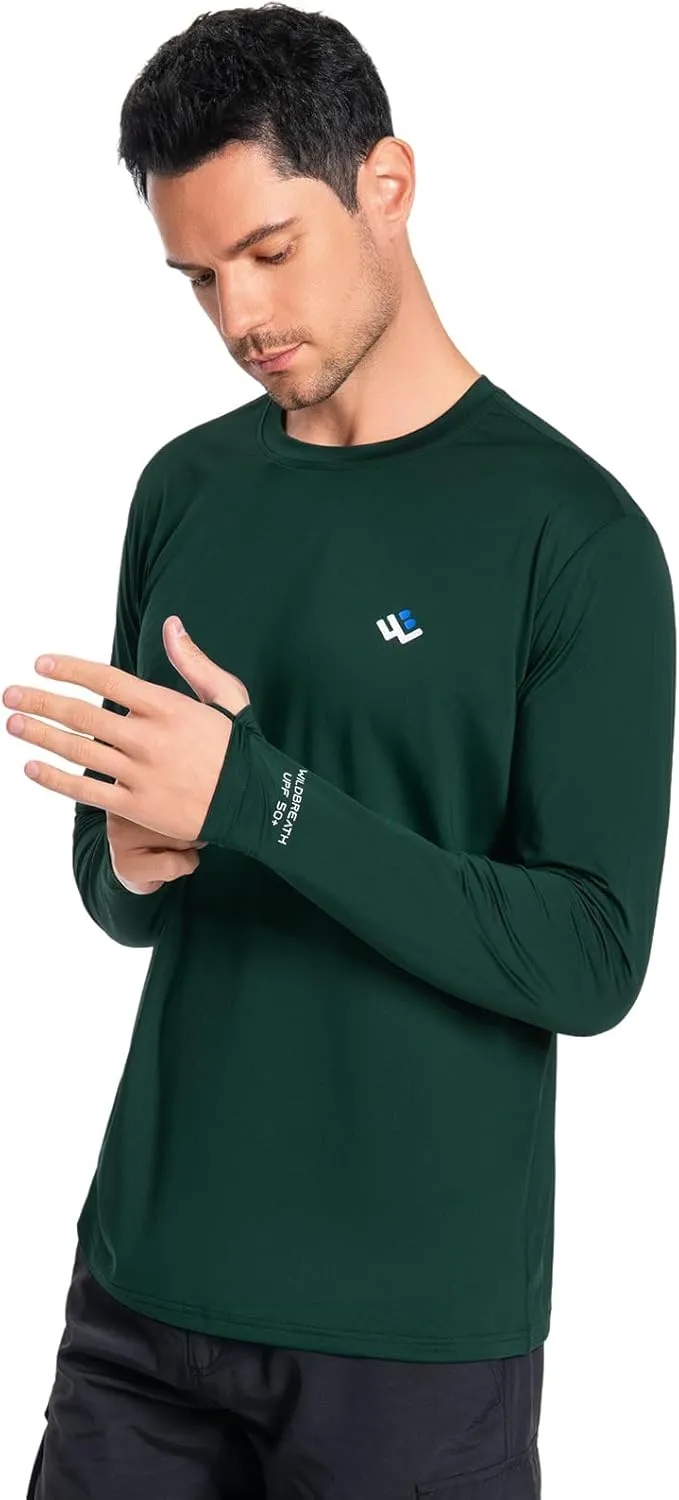 Men’s UPF 50  Lightweight Long Sleeve Casual T-Shirt Quick Dry UV Sun Protection for Outdoor Beach Hiking Fishing Exercise