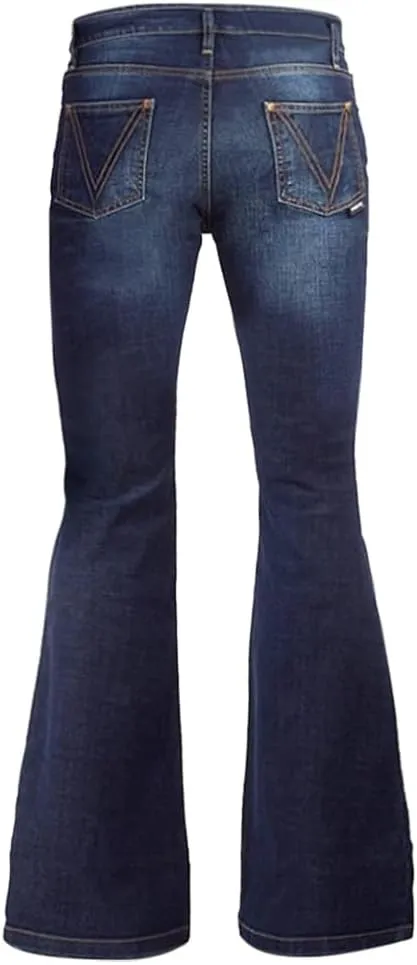 Men's Vintage Jeans Bell Bottom Pants Retro 70s 60s Outfits Flared Jeans Comfortable Stretch Fit for Disco Party