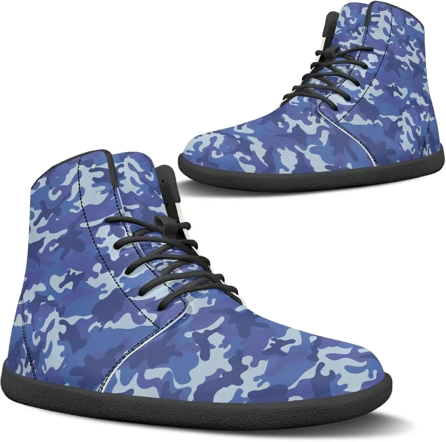 Mens Wide Barefoot Shoes Lightweight Non Slip Walking Shoe Zero Drop High Top Casual Flat Sneakers for Travel Work Size 5-14