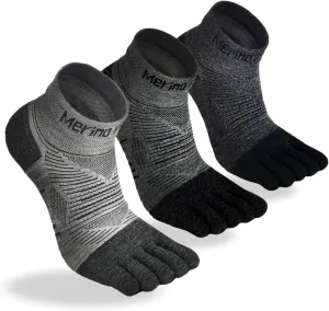 Merino Protect Merino Five Toe Socks For Men and Women Lightweight Coolmax Low Cut Five Finger Ankle Socks For Hiking