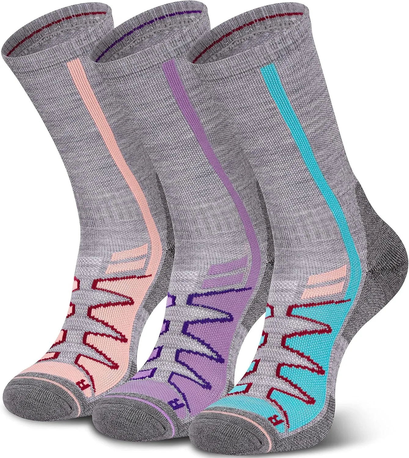 Merino Wool Hiking Socks for Cold Weather Socks Thermal Warm Crew Winter Boot Cushion Socks