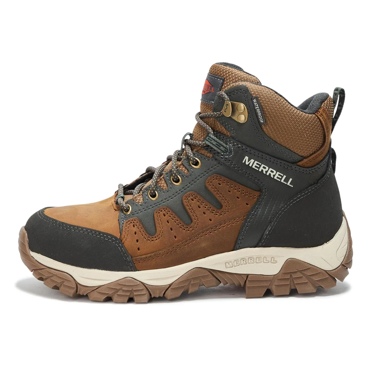 Merrell Men's Windoc Waterproof Steel Toe Mid Construction Boot, Brown, 7