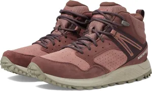 Merrell Women's Wildwood Mid Leather Waterproof Hiking Boot, Marron/Burlwood, 10.5