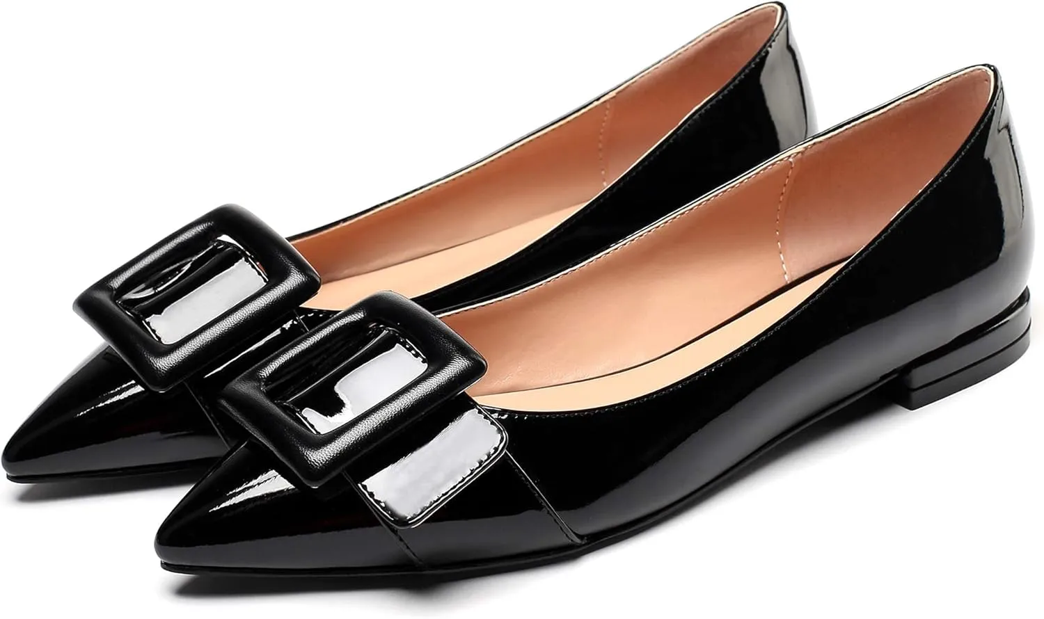 Mettesally Women's Pointed Toe Ballet Flat Shoes Cap Toe Classic Ballet Flats Walking Shoes Casual Formal Slip-On Flat Dress Shoes