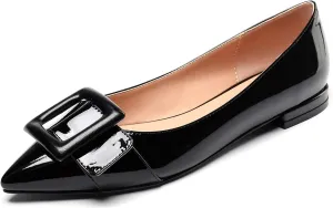 Mettesally Women's Pointed Toe Ballet Flat Shoes Cap Toe Classic Ballet Flats Walking Shoes Casual Formal Slip-On Flat Dress Shoes