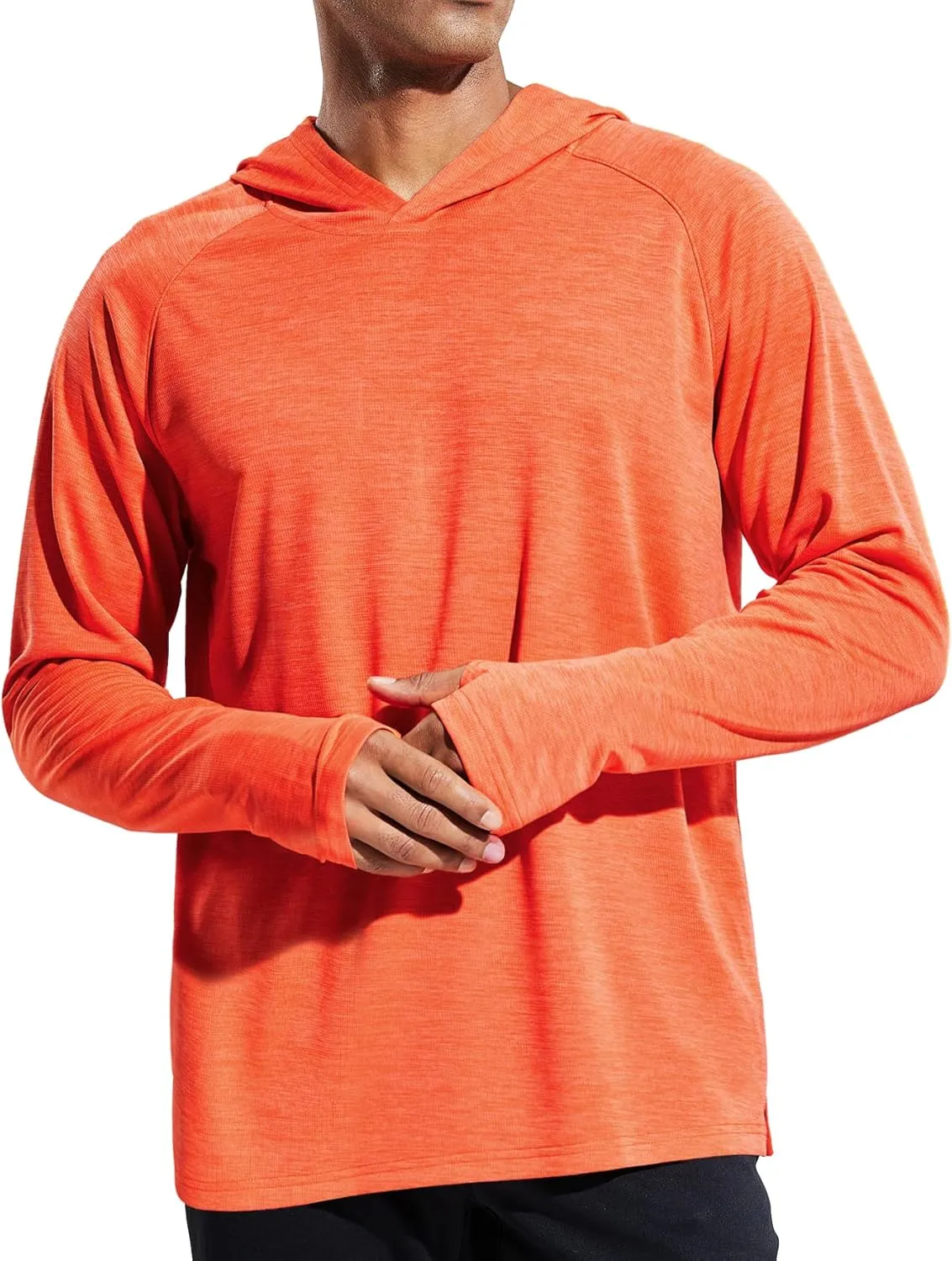 MIER Men's UPF 50  Sun Protection Hoodie Long Sleeve SPF Fishing Hiking Running Thumbhole Shirts Hooded Quick Dry Lightweight