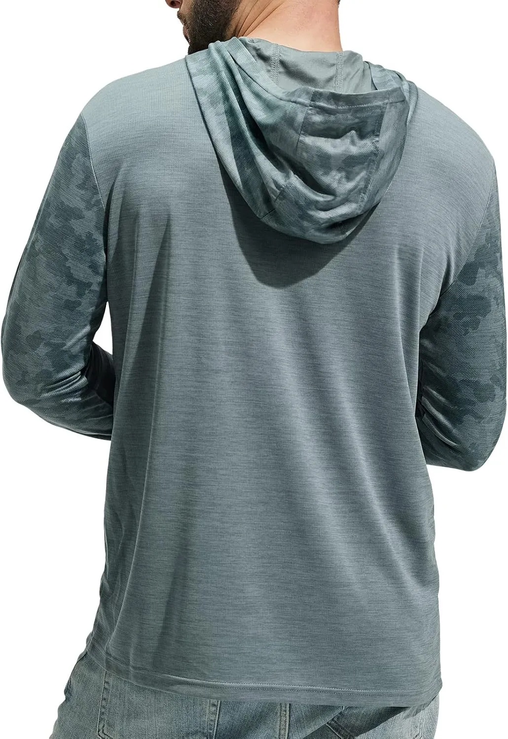 MIER Men's UPF 50  Sun Protection Hoodie Long Sleeve SPF Fishing Hiking Running Thumbhole Shirts Hooded Quick Dry Lightweight