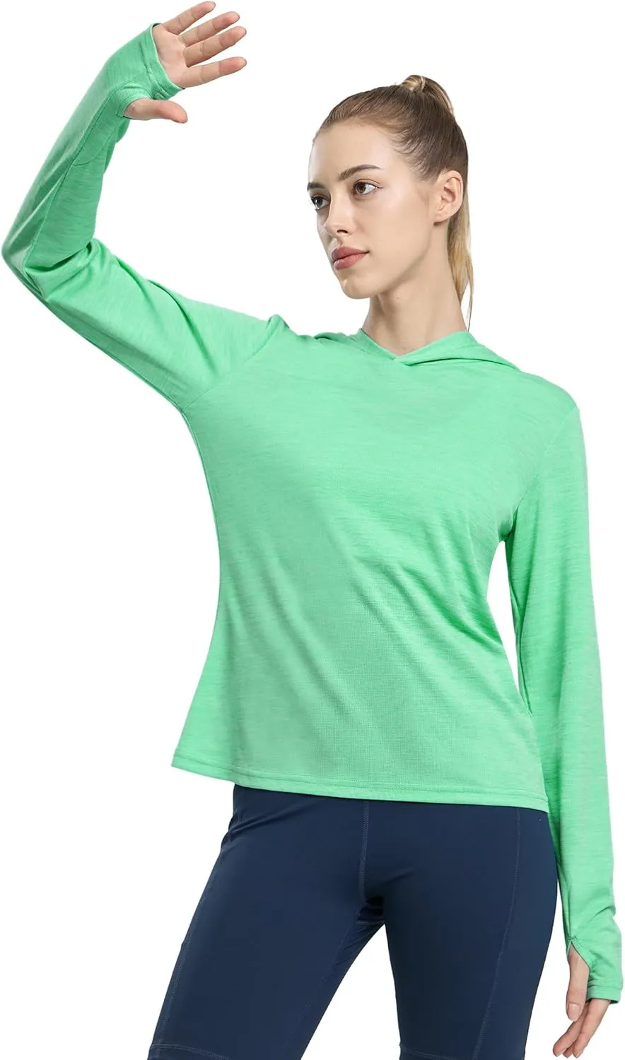 MIER Women's Long Sleeve Workout Shirts Sun Protection Hoodie UPF 50  UV Shirt for Fishing Hiking Running, Lightweight