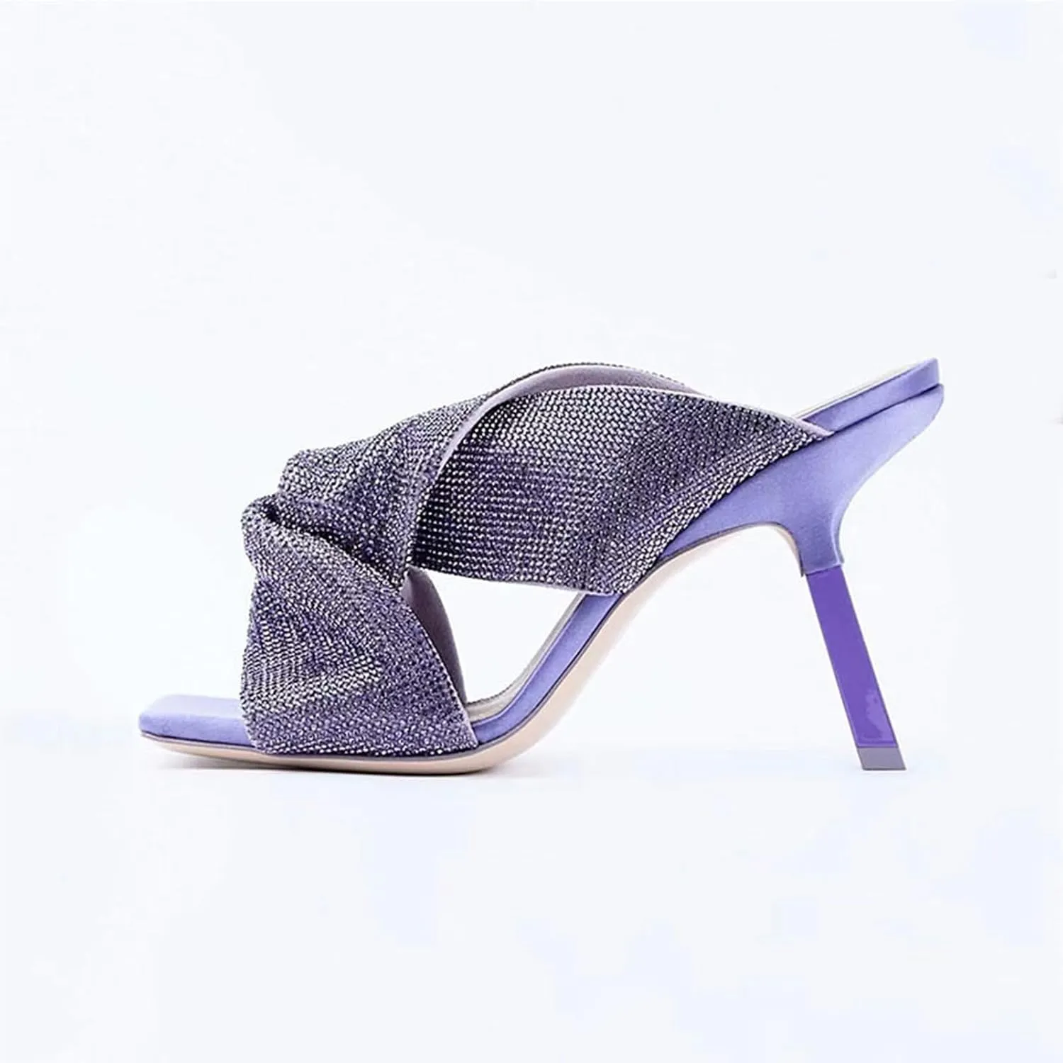 MILDSEVEN Sexy Women's Frosted High Heel Slippers, Fashion Popular Open Toe Casual Sandals for Banquets, Parties And Wedding