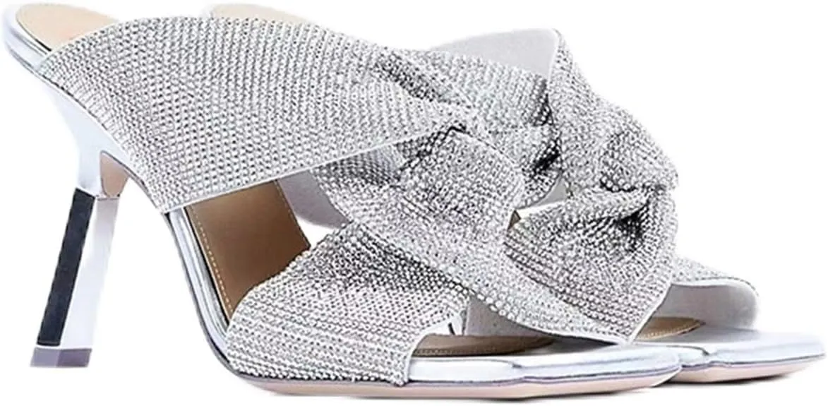 MILDSEVEN Sexy Women's Frosted High Heel Slippers, Fashion Popular Open Toe Casual Sandals for Banquets, Parties And Wedding