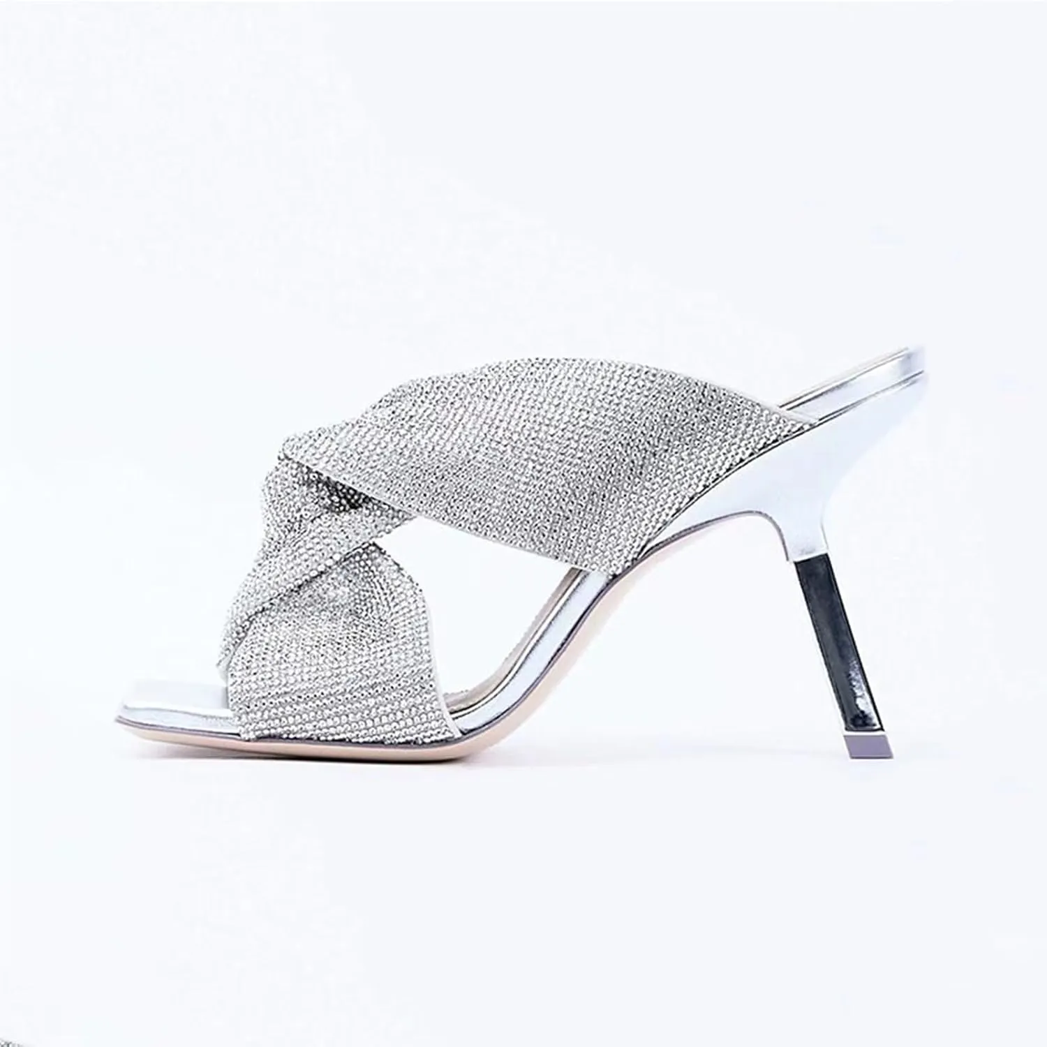 MILDSEVEN Sexy Women's Frosted High Heel Slippers, Fashion Popular Open Toe Casual Sandals for Banquets, Parties And Wedding