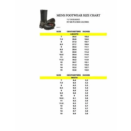 Milwaukee Leather BFR 131 W Men's Black 11-Inch Classic Square Toe Harness Boots