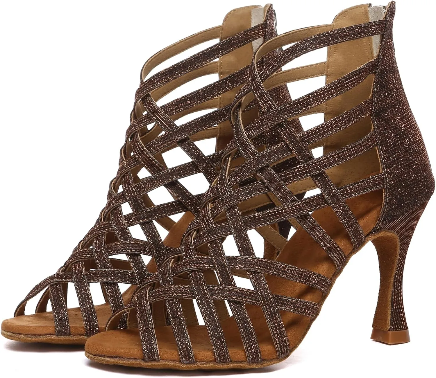 Minishion Ankle Dancing Heels Peep Toe Club Party Ankle Sandals Shoes
