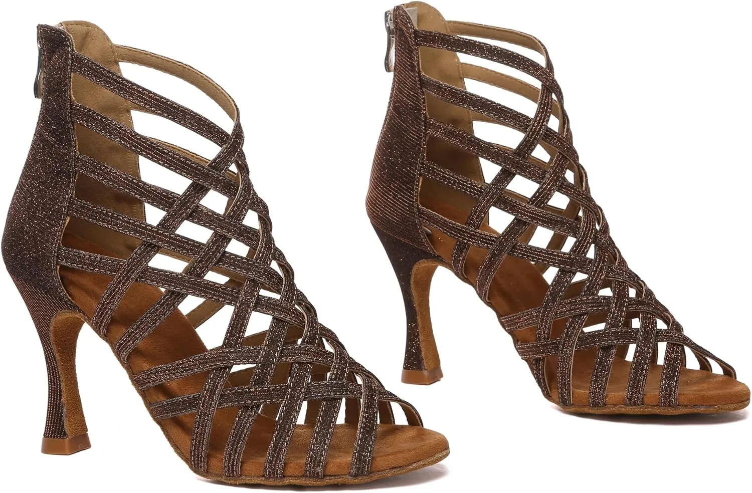 Minishion Ankle Dancing Heels Peep Toe Club Party Ankle Sandals Shoes