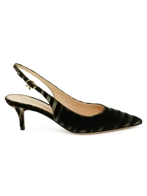Mink Zebra Print Velvet Pumps